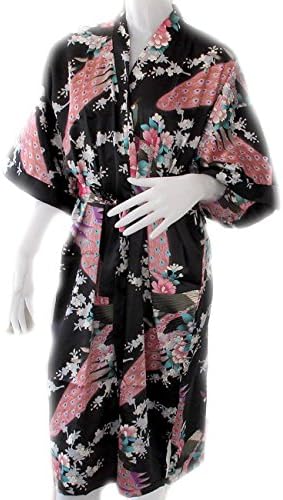 (VERY NICE ROBE SOFT &amp; LIGHT) BEAUTIFUL COLOR PEACOCK JAPANESES KIMONO