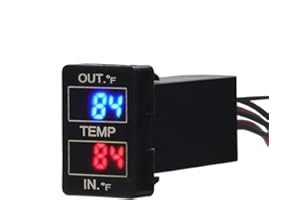 TIMLOON Car Internal and External Temperature Display, Fahrenheit Temperature, Dual Temperature Sensors Use for Toyota (Type A)