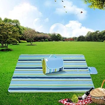 Amazon レジャーシート ピクニックシート 厚手 おしゃれ アウトドア 折り畳み 簡単収納 キャンプ 花火 運動会 敷物 遠足 旅行 花見 青 レジャーシート