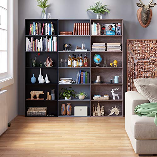 Homfa Bookshelf 70 in Height, Bookcase 6 Shelf Free Standing Display