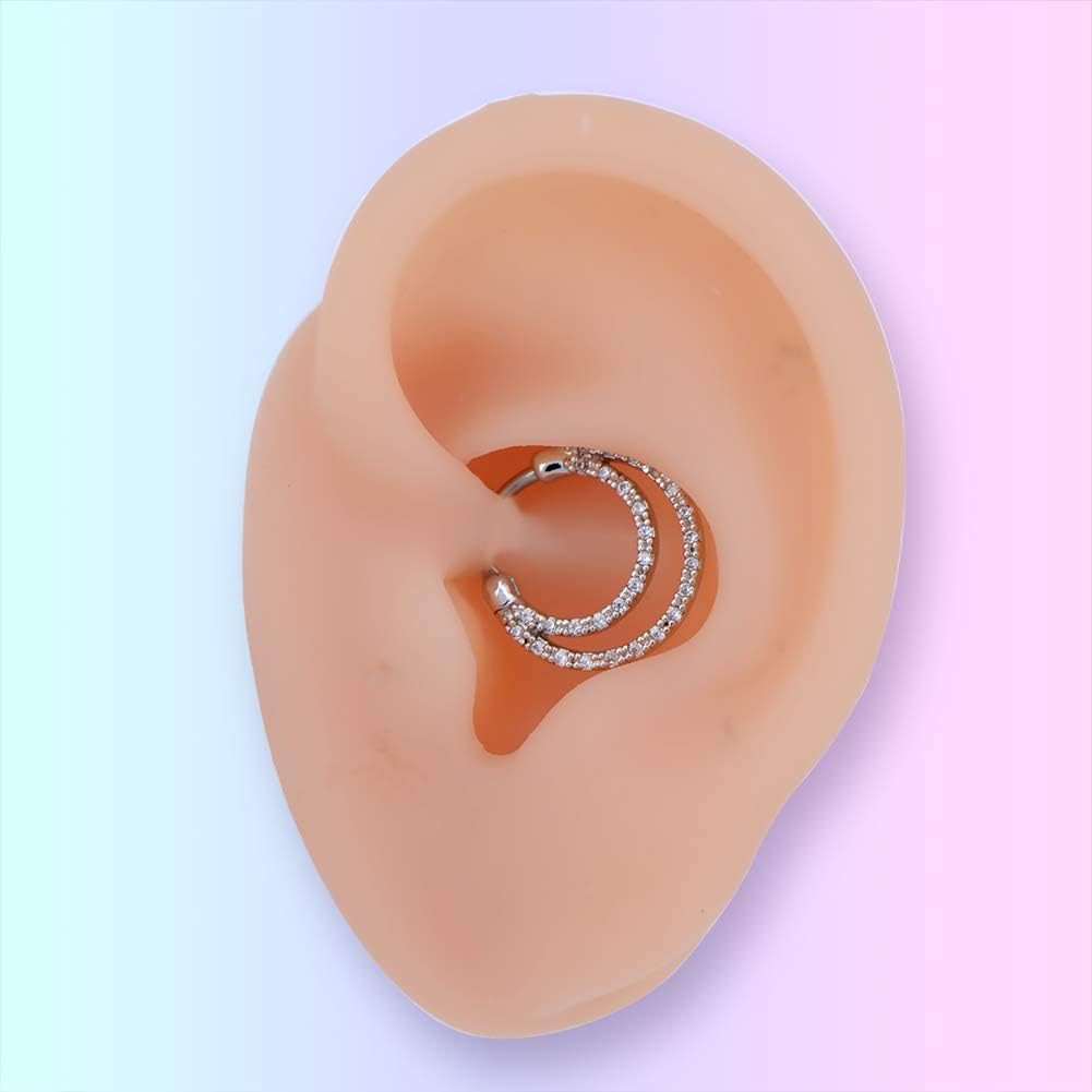OUFER 16G Daith Piercing Jewellery Tribal Clear CZ Septum Clicker 1.2mm 316L Stainless Steel Bar Cartilage Earrings Helix Simple Body Jewellery - Image 5