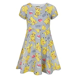 Pokemon Pikachu Girl’s Short Sleeved Skater Dress