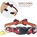 KUDES 2 Pack/Set Christmas Snowflake Dog Collars Breakaway with Bow Tie and Bells for Cat and Small/Medium/Large Pets, Red & Green (M(11.8”-17.8”), Red+Green 2)thumb 4