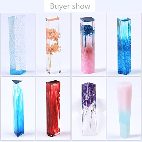 Frenshion 5 Pcs 30ML Crystal Epoxy Resin UV Glue, 14Pcs Transparant Silicone Mold 100 Pieces Golden Rings Metal Accessories, Mini Lamp Tweezer 48 Pcs For Jewelry Earrings Necklace Bracelet Nail Art