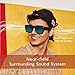 Audio Bluetooth Sunglasses for Men - Mutrics Stylish Smart Music Sunglasses with Virtual 5.1 Surround Sound, Hands Free Call, AI Voice Control, UV 400 Lens & IP55 Sweat Resistant, Black