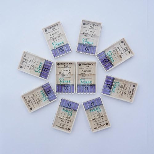 Treedental Dental Root Canal Hedstroem File Stainless 25MM-#10 (10 packs)
