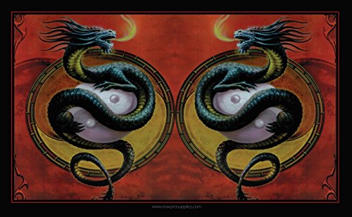 PROTECTOR of the WUDANG Double DRAGON Mat Trading Card Playmat for Magic the Gathering, Pokemon, Yu-Gi-Oh!, and Cardfight Vanguard Cards - By MAX PRO