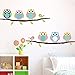 Wall Decal Lovely Owls Leaves Home Sticker Paper Removable Living Dinning Room Bedroom Kitchen Art Picture Murals DIY Stick Girls Boys Kids Nursery Baby Playroom Decoration