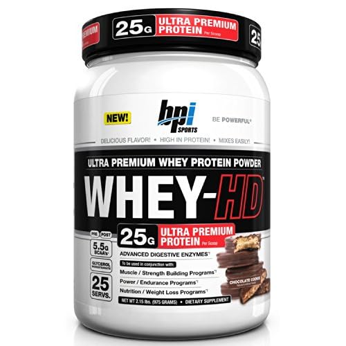 BPI Sports Whey-HD Ultra Premium Whey Protein Powder, Chocolate Cookie, 2.15-Pounds image