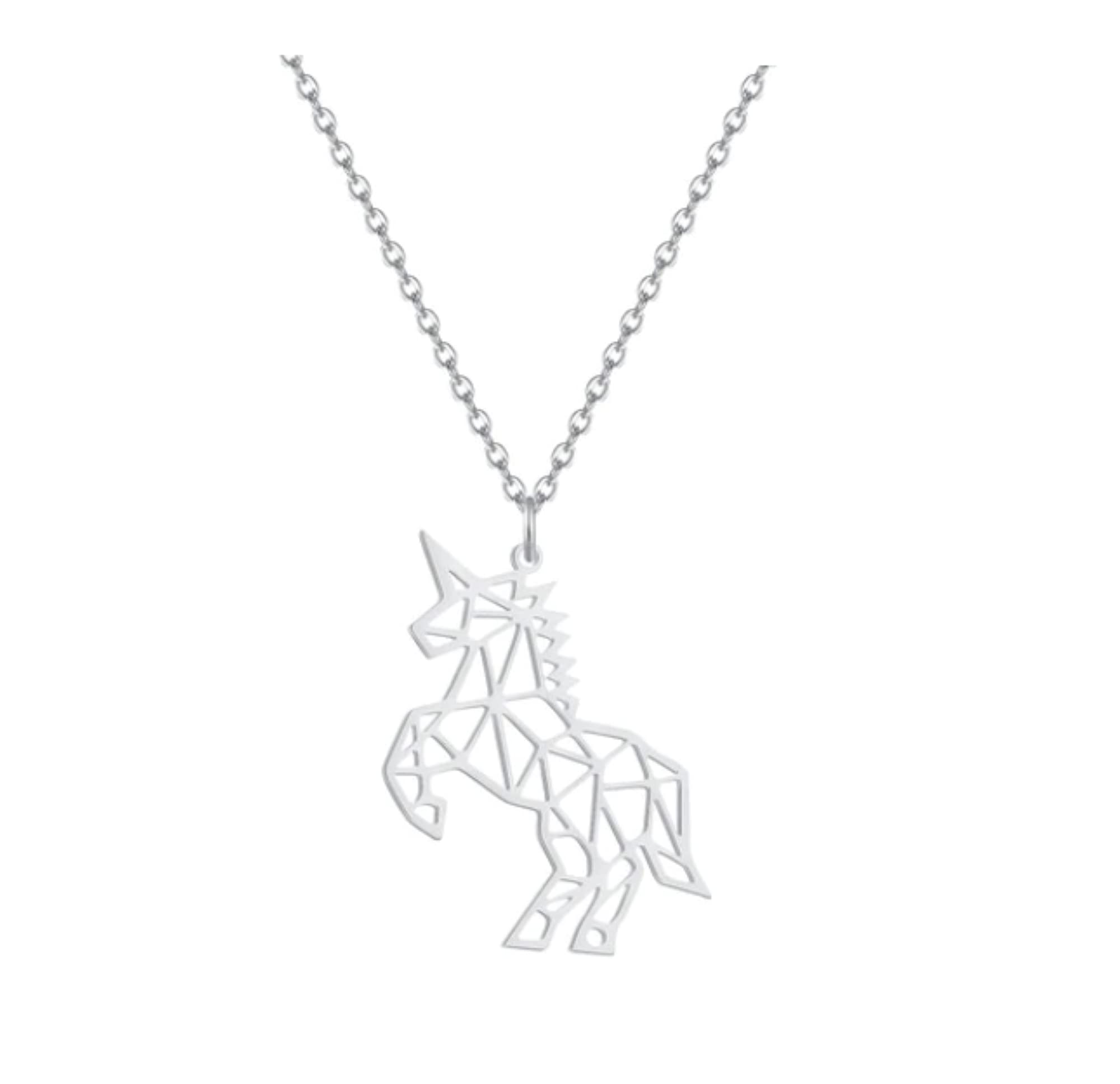 CrownOfRibbons Pretty Unicorn Necklace for Girls, In a Gift Bag