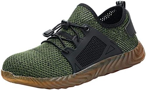 Men Work Sneakers の Unisex Steel Toe Work Shoes Safety Boots Mesh Walking Shoes Plus Size 4-14