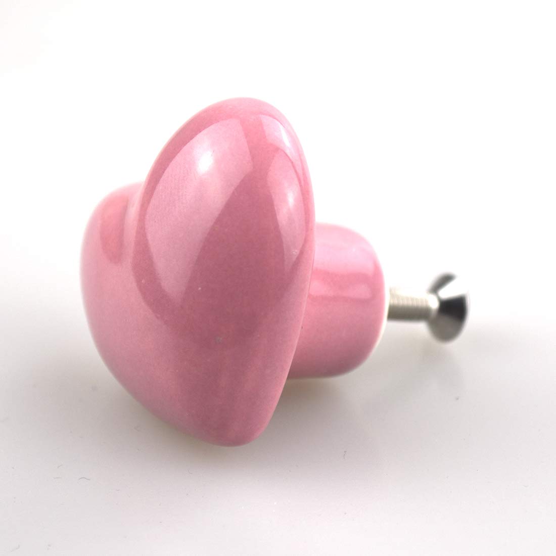 Xcyroiiy 10PCS Heart-Shaped Drawer Pulls Ceramic Knobs for Cabinet, Kids Room Drawer, Dresser Drawer, with Screw, Pink