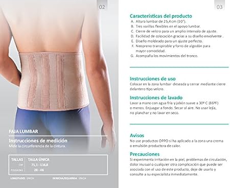 Oppo Faja Lumbar, Beige - 1 Unidad: Amazon.es: Belleza