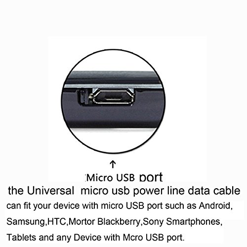 [2 Pack]Micro USB Cables 6.4FT, iBarbe Android Fast Charger data Cords Premium Micro USB Cable High Speed USB 2.0 A Male to Micro B Sync and Charging Cables for Samsung S6 edge S7/S7 edge(Black+White - Thumbnail 6