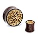 Double Flared Flower of Life Dark Tamarind Wood Plugs - Available in Multiple Sizes - Sold as a Pair (22mm (7/8