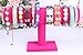 Gotd Velvet Jewelry Towers Rack Bracelet Necklace Stand Organizer Holder Display, Holder only (Hot Pink)