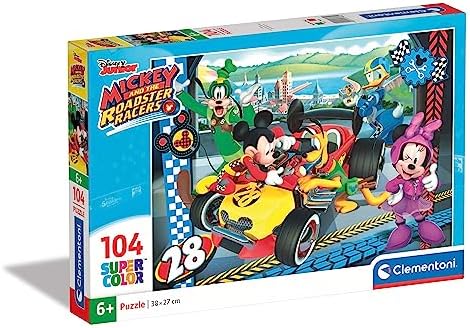 Clementoni Kids Puzzle Super Color Mickey and the Roadster Racers 104 ...
