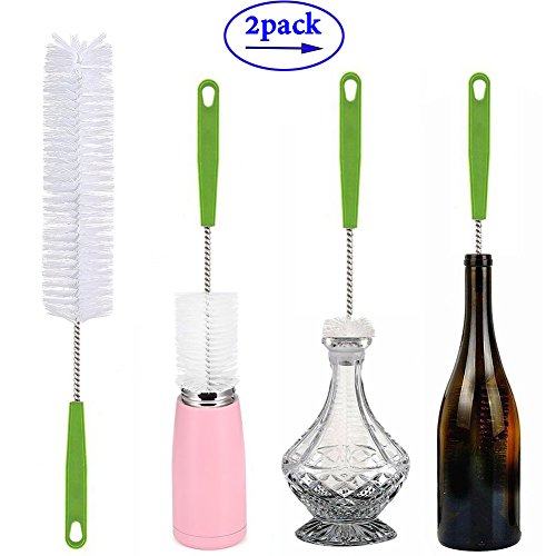 Long Bottle Cleaning Brush 17" Extra Long Brush for Washing Narrow Neck Beer, Wine, Kombucha