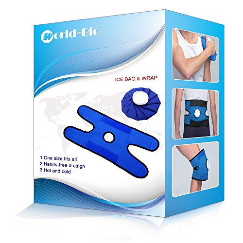 2 Reusable Hot Cold Therapy Ice Bag Pack (9") & Breathable Wrap with Elastic Strap, Soothing Relief for Head Tension, Migraine, Shoulder Surgery, Back Joint Pain, Hip Replacement, Knee Injuries - Thumbnail 6