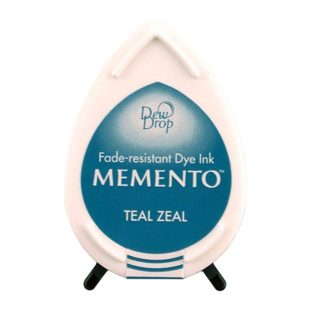 TsukinekoMemento Dew Drop Ink Pads for Stamping - Blue, Teal Zeal - Small - Translucent - Waterproof, Archival - Embossing