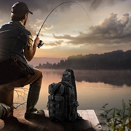 DYJ Outdoor Fishing Tackle Bag Backpack Multifunctional Waterproof Tackle Storage Bags Durable Handbag Single Shoulder Cross Body Messenger Bag for Camping Hiking Hunting Cycling - Thumbnail 6