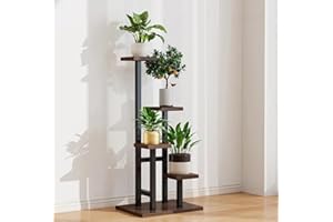 Plant Stand Indoor 4 Tier 5 Potted Multiple Plant Shelf Stands for Garden Corner Balcony Living Room Black
