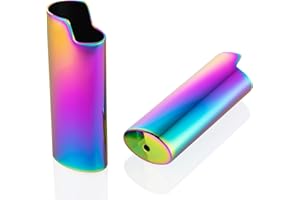 JINMUNIC 2pcs Lighter Case Cover Holder Metal Vintage Floral Stamped Fit for BIC Full J6 Series Lighter