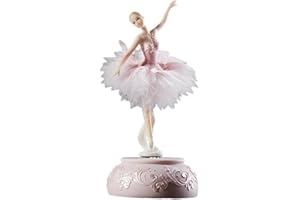 Briskfeel Enchanting Ballerina Music Box Ballerina Rotates with Mechanical Movement - Swan Lake Melody, Feathered Tutu Musica