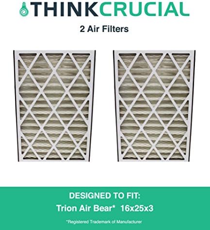 Crucial Air Replacement Air Filter Compatible with Trion Air Bear Part # 255649-101 Furnace Filter 16" x 25" x 3" (2 Pack)