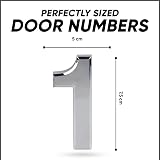 Rubigo Silver Door Numbers 0-99 A-D 3in Self Adhesive Chrome 7.5cm view 6