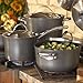 Anolon - 82946 Anolon Nouvelle Copper Hard Anodized Nonstick Casserole Dish/ Casserole Pan / Dutch Oven with Lid - 5 Quart, Dark Gray