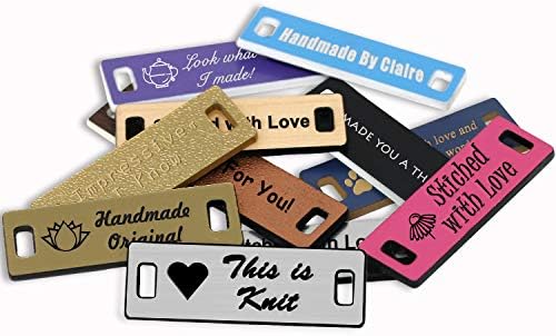 LHS Engraving | Personalized Hand Made Tags Custom Engraved Brushed Steel Plastic Sewing & Knitting Labels Black Lettering USA - M1