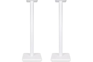 Fluance Floor Speaker Stands for Surround Sound and Bookshelf Speakers with Solid Construction, Adjustable Floor Spikes, Rubb