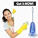 Eco Toilet Brush | Amazing Long Handle Toilet Under The Rim Bowl Brush with Holder | Pure Clean in 1 Motion With Pan Lip and Caddy | Deep Cleaning System | Hygiene Ensured and Anti Slip Grip Design