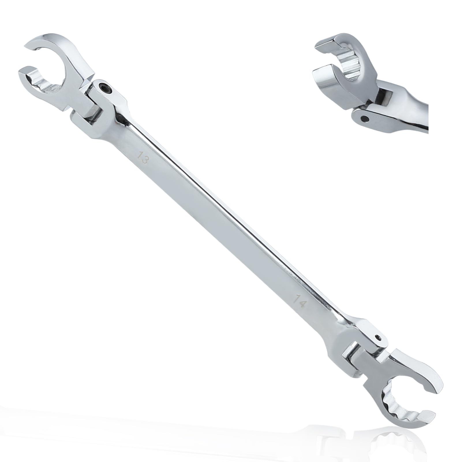 GOLD DEER Flex Head Flare Nut Wrench 13 * 14mm Metric Flare Tool Double Flexible Flare Nut Line Wrench Flare Tool Flex Tools 40Cr for Automotive Repairs Plumbing Repairs