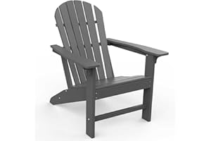 OTSUN Adirondack Chair, Large Lawn Chair, Outdoor Chair with Durability and Weather Resistance, HDPE Patio Chair for Yard, Porch, Garden, Deck, Swimming Pool, Grey