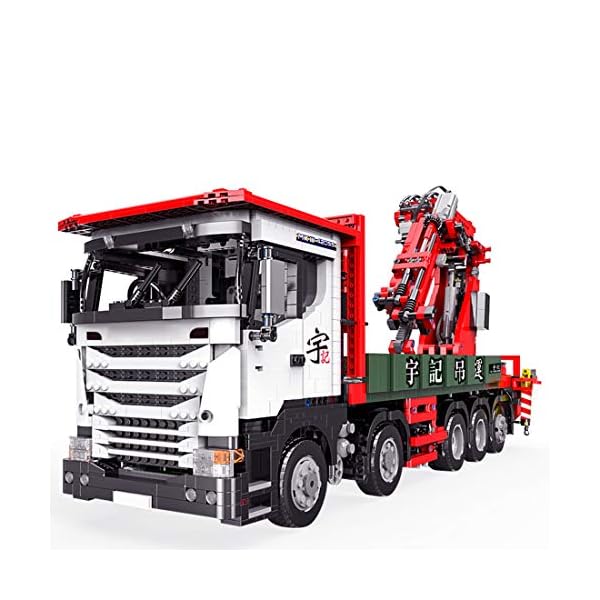 FADY Technik Fahrzeug Kran, Schwerlastkran Auto Bausatz mit Motor & Fernbedienung, Kran LKW Modell Kompatibel mit Lego… – Bild 3