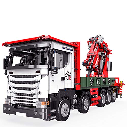 FADY Technik Fahrzeug Kran, Schwerlastkran Auto Bausatz mit Motor & Fernbedienung, Kran LKW Modell Kompatibel mit Lego… – Bild 3
