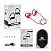 Bluetooth Sport Headphones with Mic offered by PHI Sports & Outdoors. High Definition Sound with Bass, Noise Cancelling, IPX7 Waterproof, Secure Fit, & 6-8 Hrs Playtime. Carrying Case Included(Red)