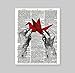 Susie Arts 8X10 Unframed Hands with One Thousand Origami Cranes Upcycled Vintage Dictionary Art Print Book Art Print Funny Art Print V066