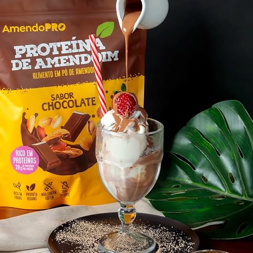 AmendoPro – Pó de Proteína de Amendoim – Nutrição Vegetal com Alto Teor de Proteína – Rico em Fibras e Minerais Essenciais (900 g, Chocolate)
