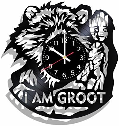 Olha Art Design Vinyl record wall clock Guardians of the Galaxy i'm a groot, Guardians of the Galaxy i'm a groot decal, best gift for Guardians of the Galaxy i'm a groot fans