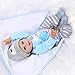 Nicery Reborn Baby Doll Soft Simulation Silicone Vinyl 22inch 55cm Magnetic Mouth Lifelike Boy Girl Toy Blue Dog