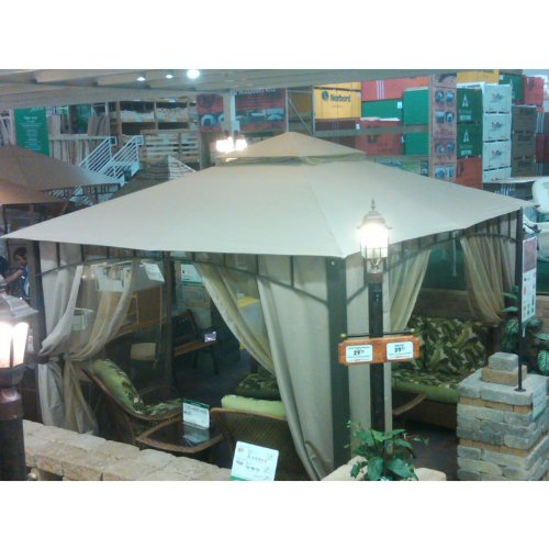 Ersatz-Überdachung & Netz Für 10x12 Garden House Pavillon – Riplock 350 Stoff, Beige, UV-beständig & Feuerhemmend