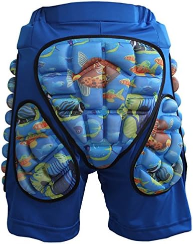 4UGoods Kids EVA Padded Shorts Ski Skate Hip Pad Protective Gear Pants (Blue, S ( Waist 22.3"-24.9"))