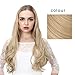 SARLA U Part Hair Extensions Clip in Wavy Long Full Head Synthetic Hairpiece 24 Inch for Women Light Honey Blonde