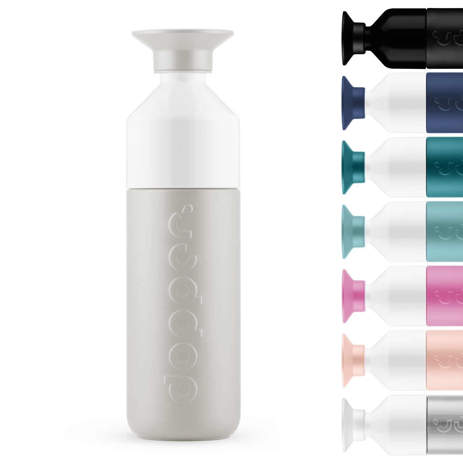 Dopper Insulated Thermo Bottle 580ml Gentle Grey - Double-Walled, Leak-Proof, Keeps Cold for 24h/hot for 9h - Stainless Steel Drinking Bottle - Thermo Mug - Coffee Cup - Water, Tea