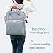 Diaper Bag Backpack, HoHope Baby Diaper Bags Wide Open Designer with Insulated Pockets Stroller Straps and Changing Pad, Stylish and Durable, Grey