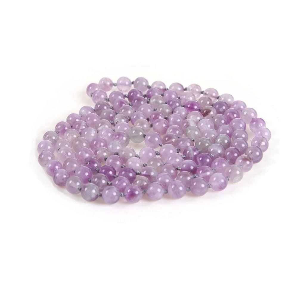 Treasure Bay Boho Chic 120cm Natural Gemstone Beaded Long Necklace for Women & Girls (Lilac) — image 1