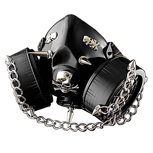 Steampunk Chain Spike Vintage Cosplay Masuqes Gas Mask Respirator M2 Black